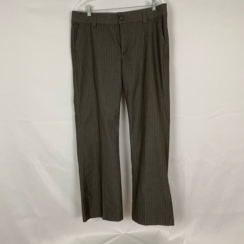 Lee Platinum Label Womens Pinstripe Pants Size 14M Stretch Brown Career Workwear